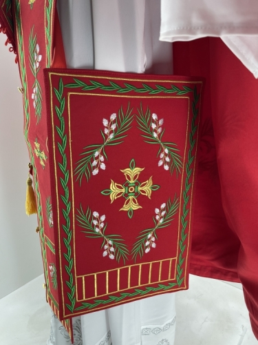 Облачення священника, вишите на габардині, вишивка "Котики" з вишитим галуном 