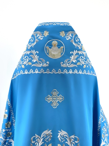 Облачение священника вишитое на габардине, вишивка "Роза" с вишитым галуном