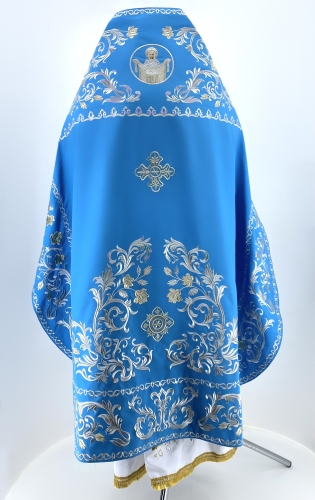 Облачение священника вишитое на габардине, вишивка "Роза" с вишитым галуном