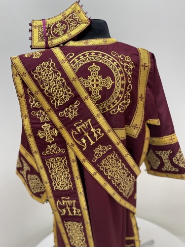 Стихар вишитий, орарь + поручі, тканина габардин