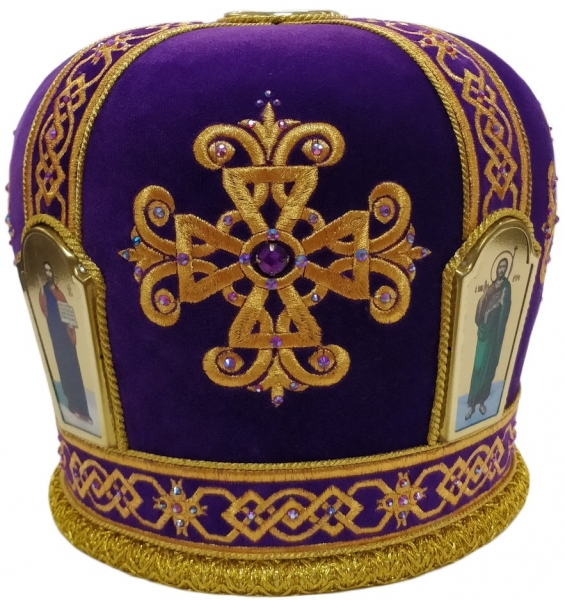 Митра "Xрест" фіолетова