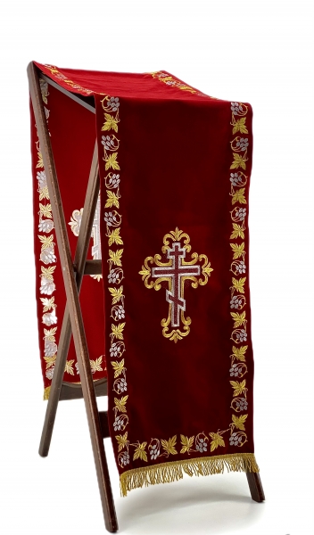 Накидка на аналой, вишивка "виноград" дешева бахрома