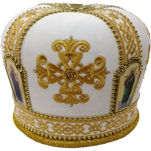 Митра "Крест" белая