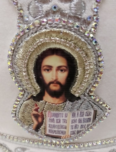 Митра  Крест  белая