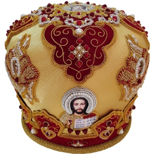 Митра  "Херувим"  жёлто - бордовая 