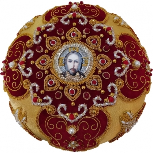 Митра  "Херувим"  жёлто - бордовая 