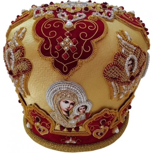 Митра  "Херувим"  жёлто - бордовая 