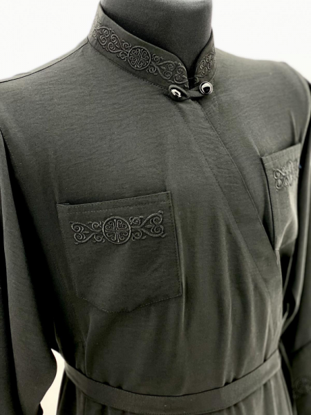 Підрясник на запах, з вишивкою, тканина сафарі