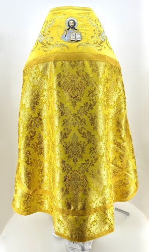 Облачение священника комбинированное, из парчи, с вышитой оплечием, вышивка "Новый узор"
