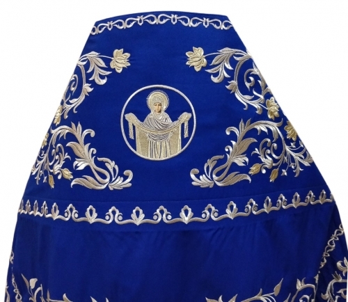 Облачение священника, вишитое на габардине, вишитая середина с вишитий галуном