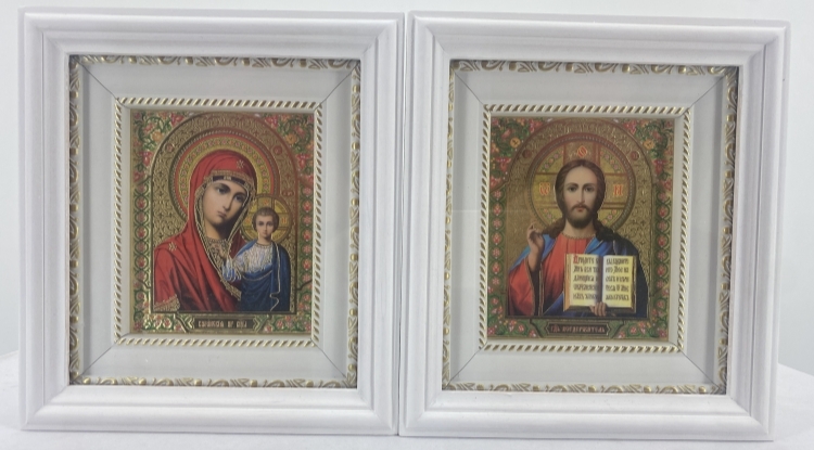 Ікони "Вінчальна пара" (кольорова, біла) 20х18см