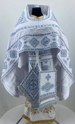 Облачення священника вишите на габардині, вишивка "Коло" з вишитим галуном