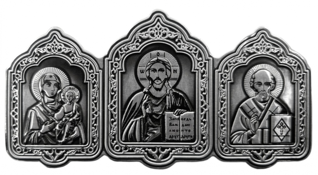 Автомобільний трійник - наклейка, риза - сріб. 8,5х4,5см