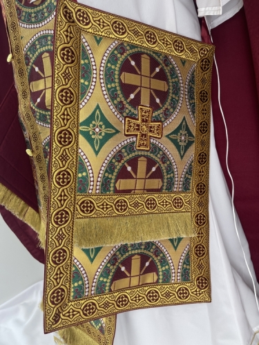 Облачення комбіноване, з вишитою іконою на оксамиті