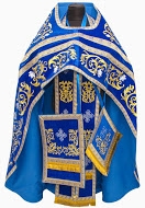 Облачение священника, вышитое на бархате, вишивка "Роза" с пришивним галуном