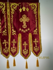 Хоругви (пара ікона Богородиці &quot;Почаївська&quot; та св. преп. Амфілохій Почаївський ) вишивка &quot;Купол&quot;