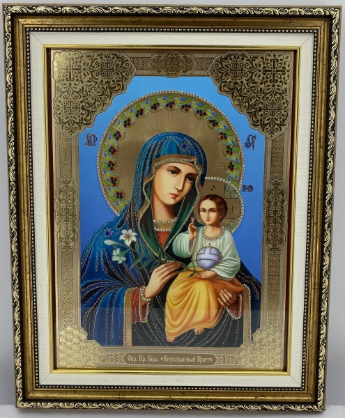 Ікона Богородиці "Невянучий цвіт" 49х39