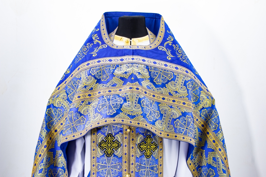 Облачення священника комбіноване з парчі "Орнамент", з вишитим опліччям, вишивка "Коло"