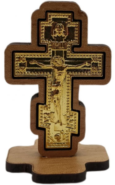 Хрест метал. у дереві на підставці 5,5х3,5см